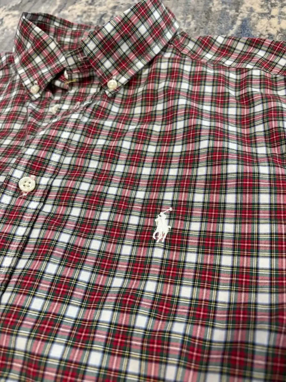 Ralph Lauren Plaid Button Down Shirt boys Size L (14-16)